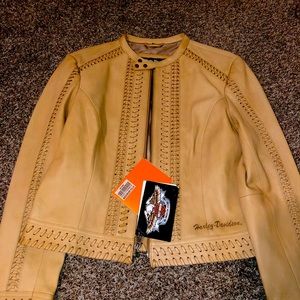 Harley Davidson limited edition tan leather jacket. BNWT!